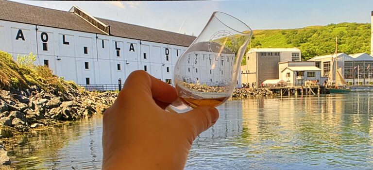 Caol Ila 2010 Signatory Vintage in front of the distillery.